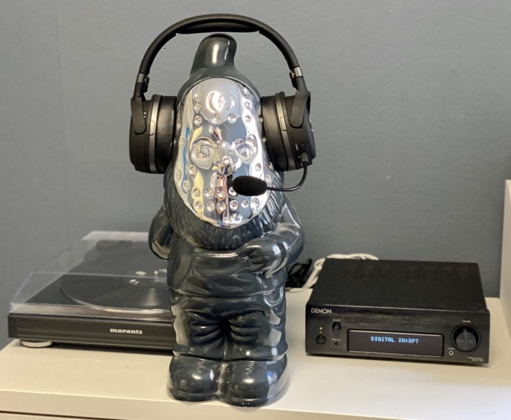 tomte hockey mask marantz denon cloud orbit s on his head